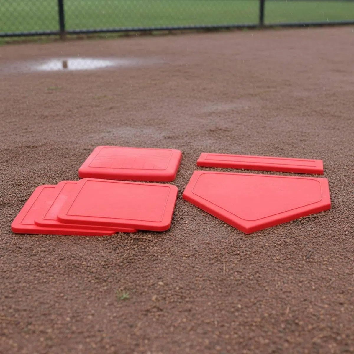 Qianly 5 Pezzi Set Casa Base Impermeabile Set di Baseball Portatile Attrezzatura Sportiva per Allenatori, Principianti, Allenamento, Giardino