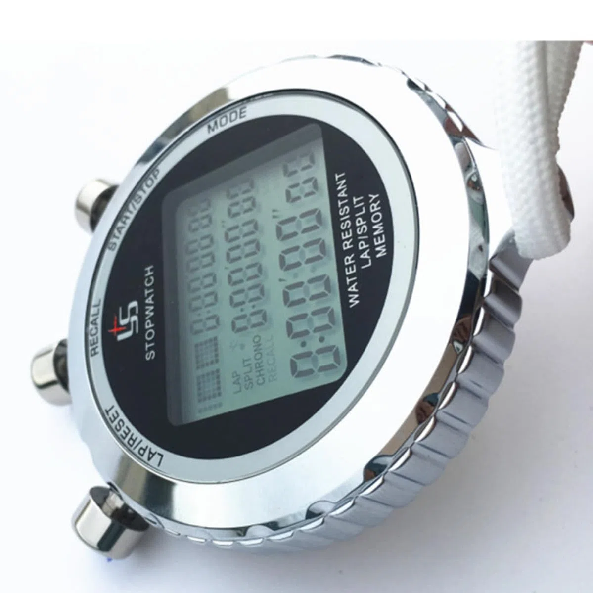 Cronometro Digitale Professionale Lcd a 3 Righe 120 Tracce | Acciaio Inossidabile, Timer Impostabile e Funzioni Data Completa, Formato Portatile con Cinghia