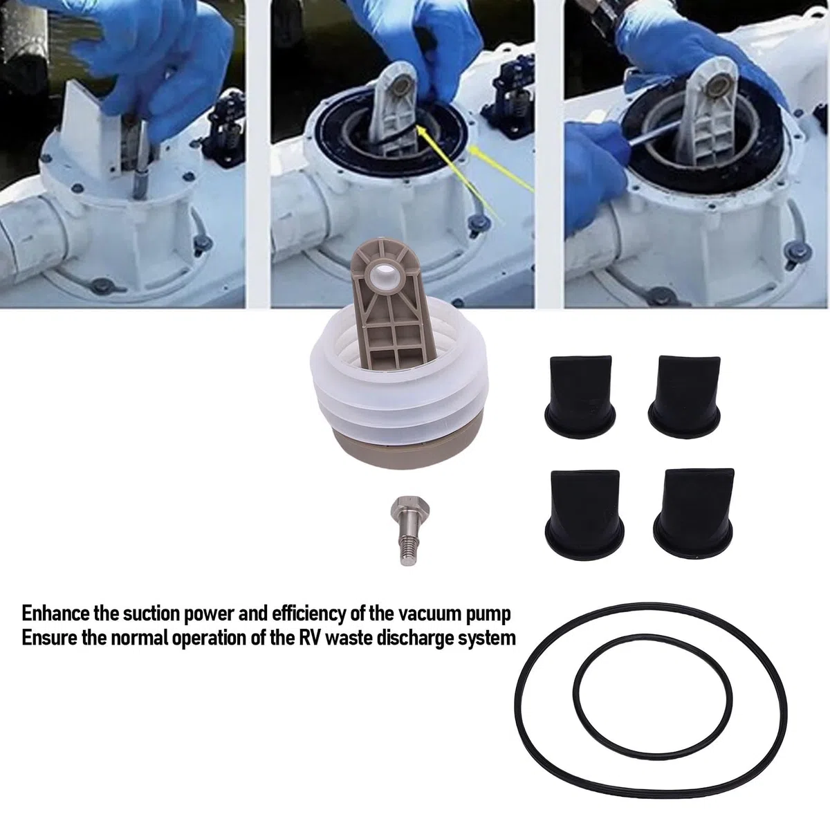 Cosiki Kit Pompa a Soffietto 385230980, Ricambio per Pompe per Vuoto Sealand S T J Serie VG, con Materiale ABS e Metallo per, e Yacht