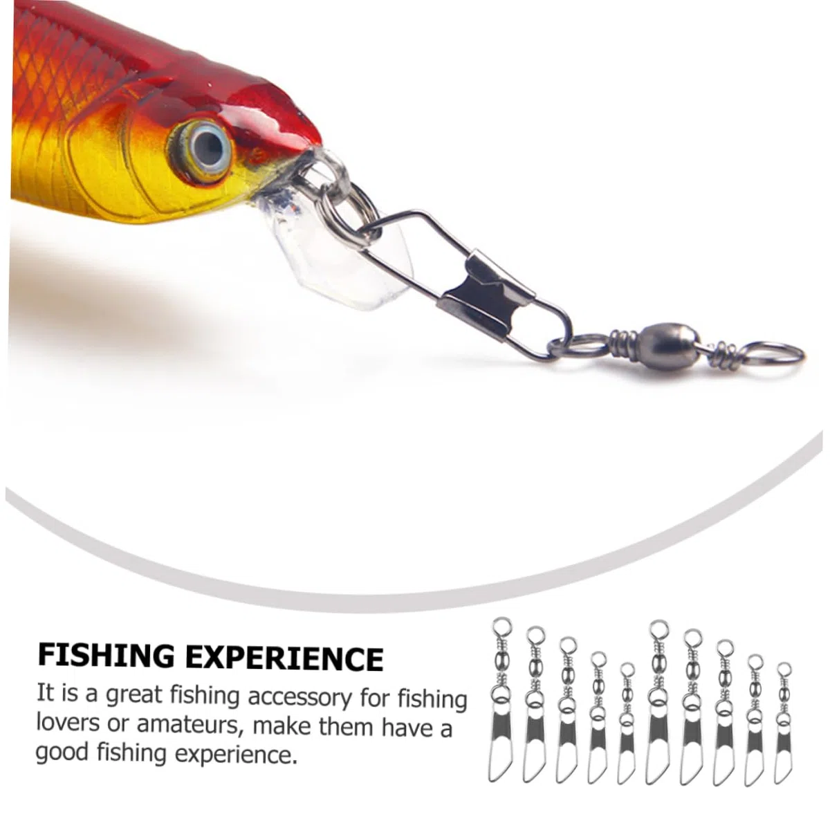 Hemobllo Attrezzatura da Pesca con Anello A Otto Caratteri Girelle con Gancio A Perno Girelle da Pesca Anelli Girelle A Scatto da Pesca Connettori da Pesca Gadget da Pesca in Rame
