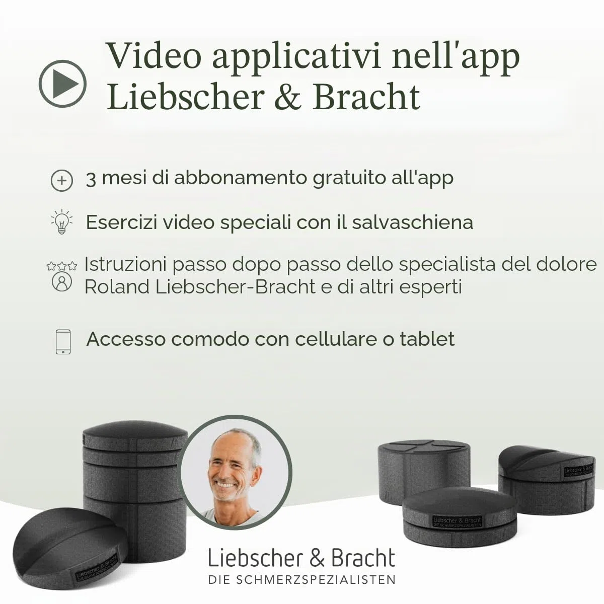 Liebscher & Bracht L'originale attrezzo per la schiena con scanalatura per la colonna vertebrale e regolabile in altezza, prodotto in Germania, per esercizi di applicazione, colore nero