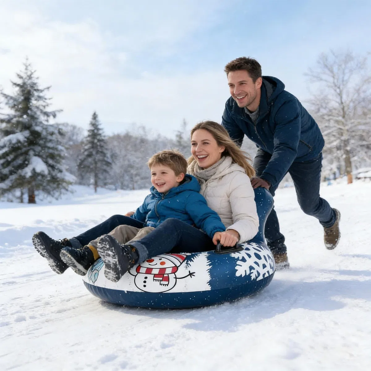Tubo Da Neve Ad Alta Resistenza Cerchio Gonfiabile con Maniglie | Ciambella Da Slittino Antiusura Per Uso Esterno Su , Percorso Pedonale, Piscina, Riunione, Festa, Spiaggia E Sport