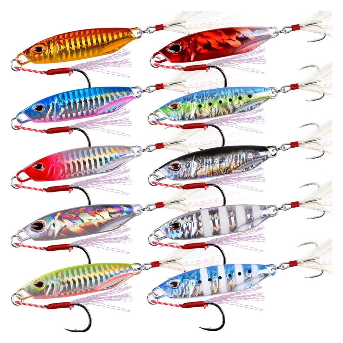 Esche da pesca, Occhi 3D esca da pesca morbida, Es 10 pz/lotto Metallo Jig Esche 10g 15g 20g 30g 40g Pesca in Mare Jigging Lure Cucchiaio Spinnerbait Affondamento Maschere Esca Bass Pesce Affrontare(C
