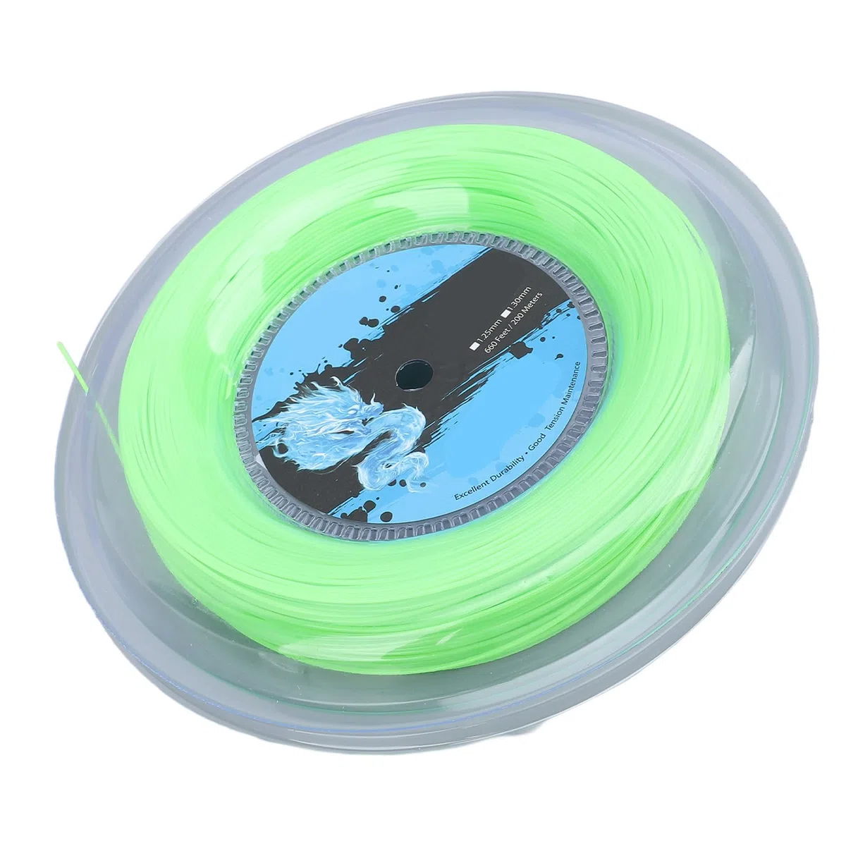 VGEBY Corda da Tennis, 200 M/656,17 Piedi Bobina di Corda da Tennis Corda da Tennis in Poliestere dal Design Elegante Verde Fluorescente Corda per Racchetta da Tennis Ideale per