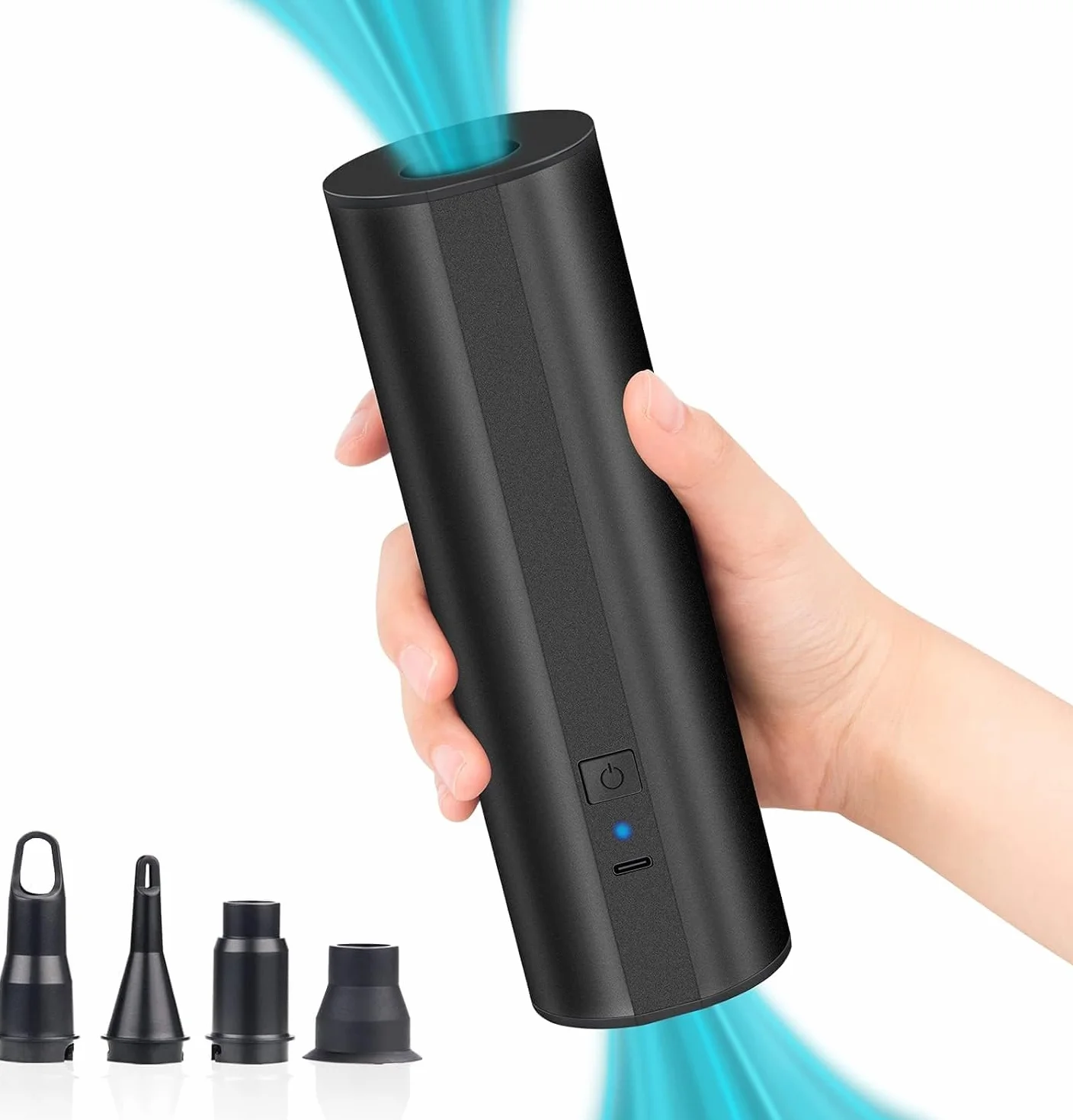 Pompa Elettrica per Materasso Gonfiabile, Pompa Elettrica Ricaricabile, Gonfiatore Elettrico per Gommoni, Piscina Gonfiabile, Giocattoli, Palloni per Yoga, Pompa Elettrica Portatile con 4 Ugello