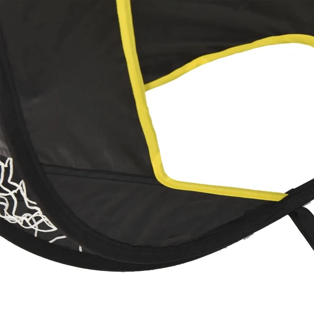 Porta da calcio con parete, 120 x 80 x 80 cm, in poliestere, resistente alle intemperie, pieghevole, portatile, con sistema a incastro, per allenamento, tempo libero, giardino, parco, bambini