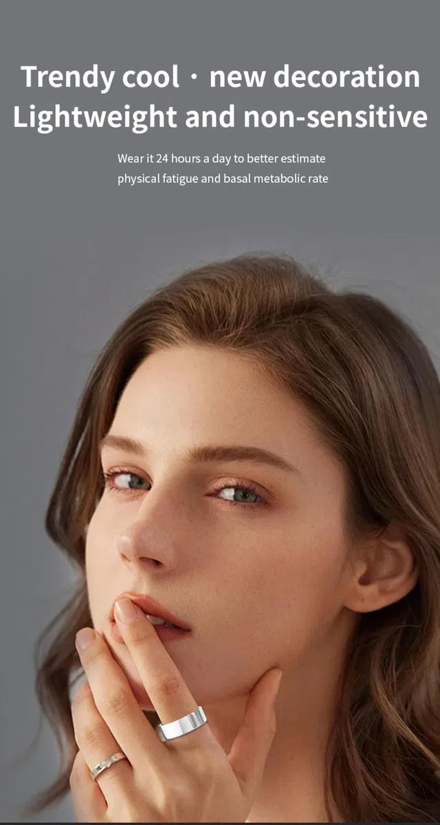 Smart Ring, IP68, anello intelligente impermeabile per uomo e donna con monitor del sonno, frequenza cardiaca, pressione sanguigna, ossigeno, contapassi, monitoraggio delle calorie, anello