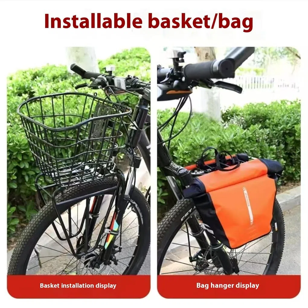 Portapacchi anteriore, portapacchi, acciaio per bicicletta robusto, facile da usare, adatto per bici elettriche,