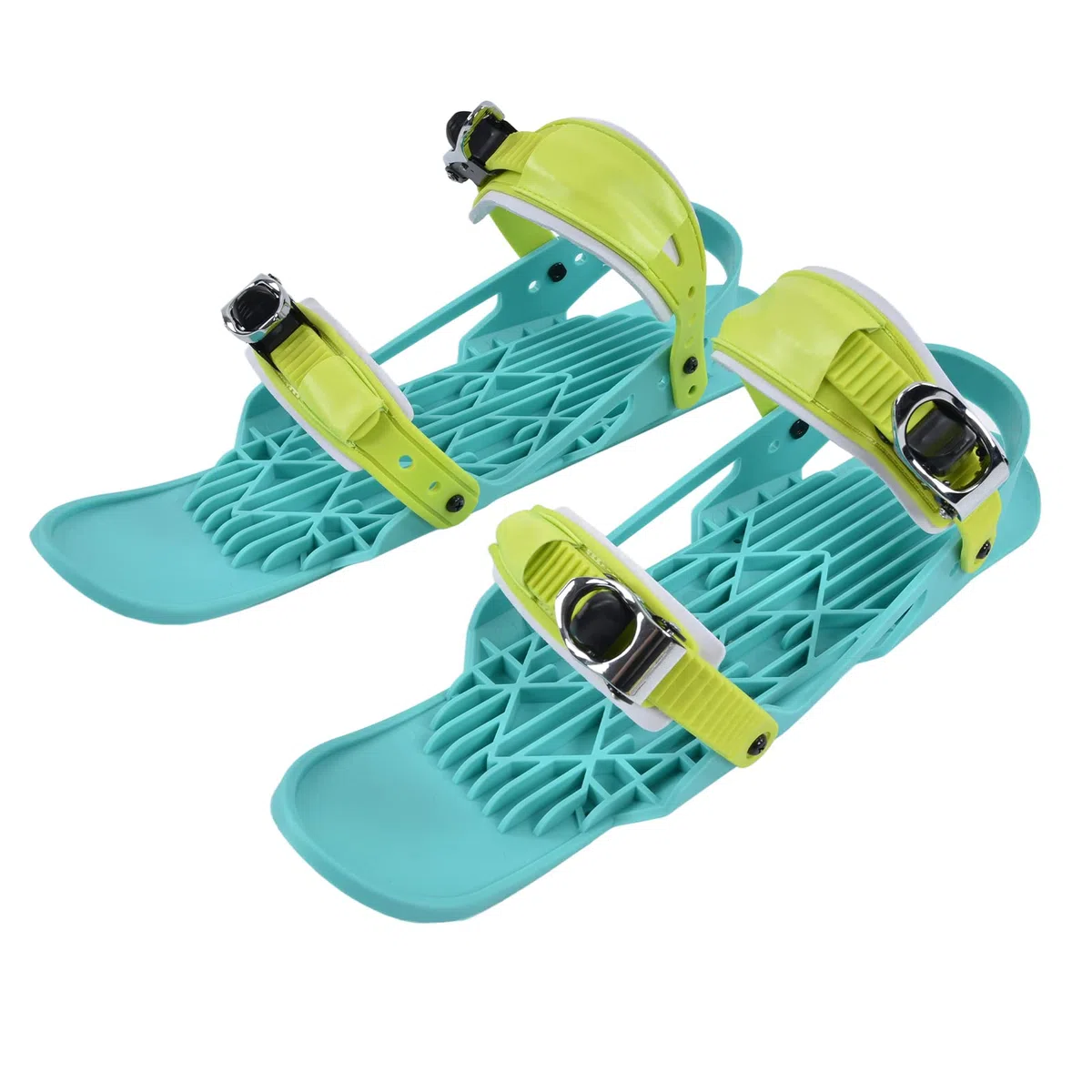 Syrisora 1 Paia Mini Pattini Da Sci Verde Nylon Portatile Regolabile Snowboard Scarpe per Sci All'aperto Sport