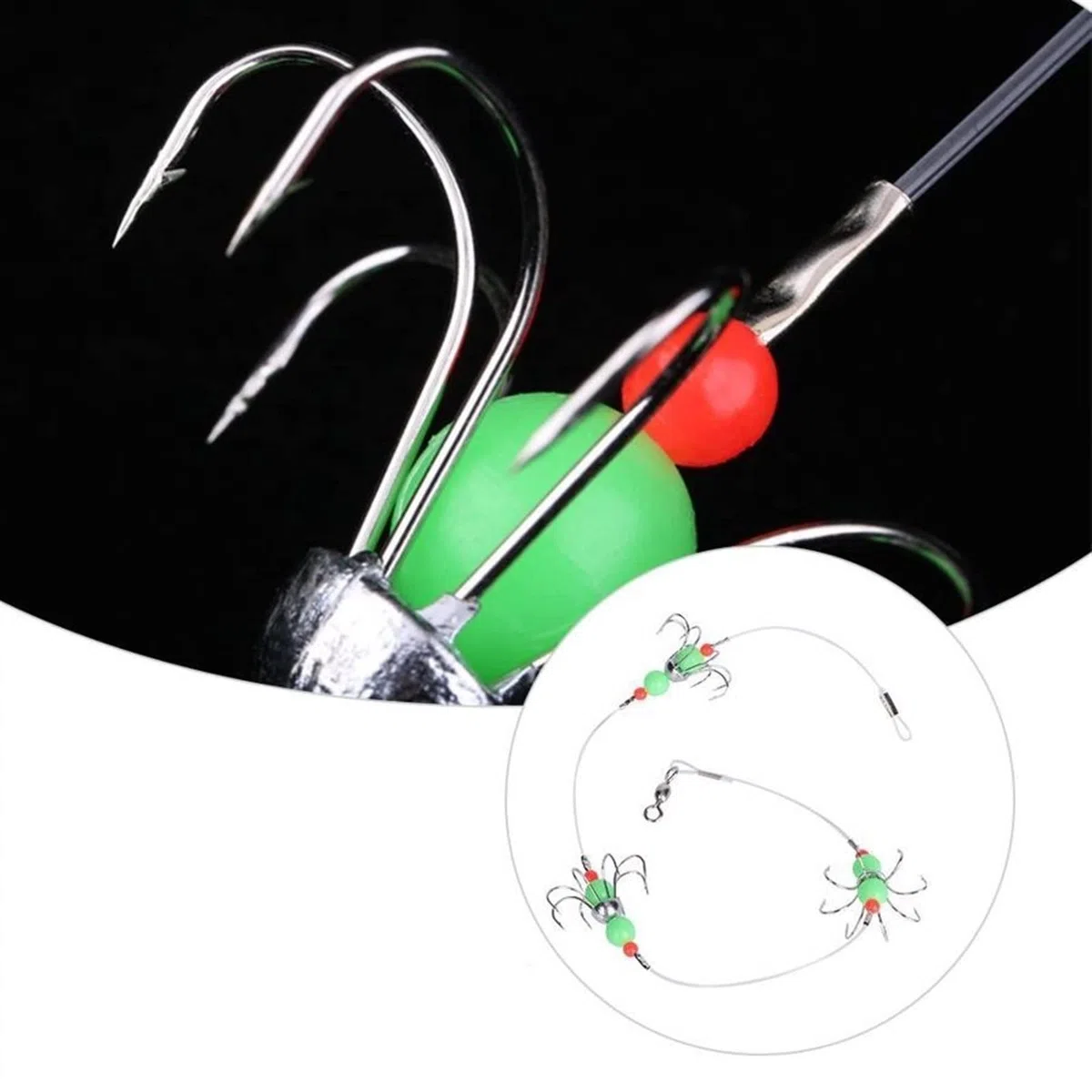 Ami da Pesca Luminoso Calamari Stringa Gancio Polpo Amo da Pesca 8 Artigli Spinato Amo da Pesca Fluorescenza Notte Amo da Pesca Linea Affronta Accessori Gancio da Pesca
