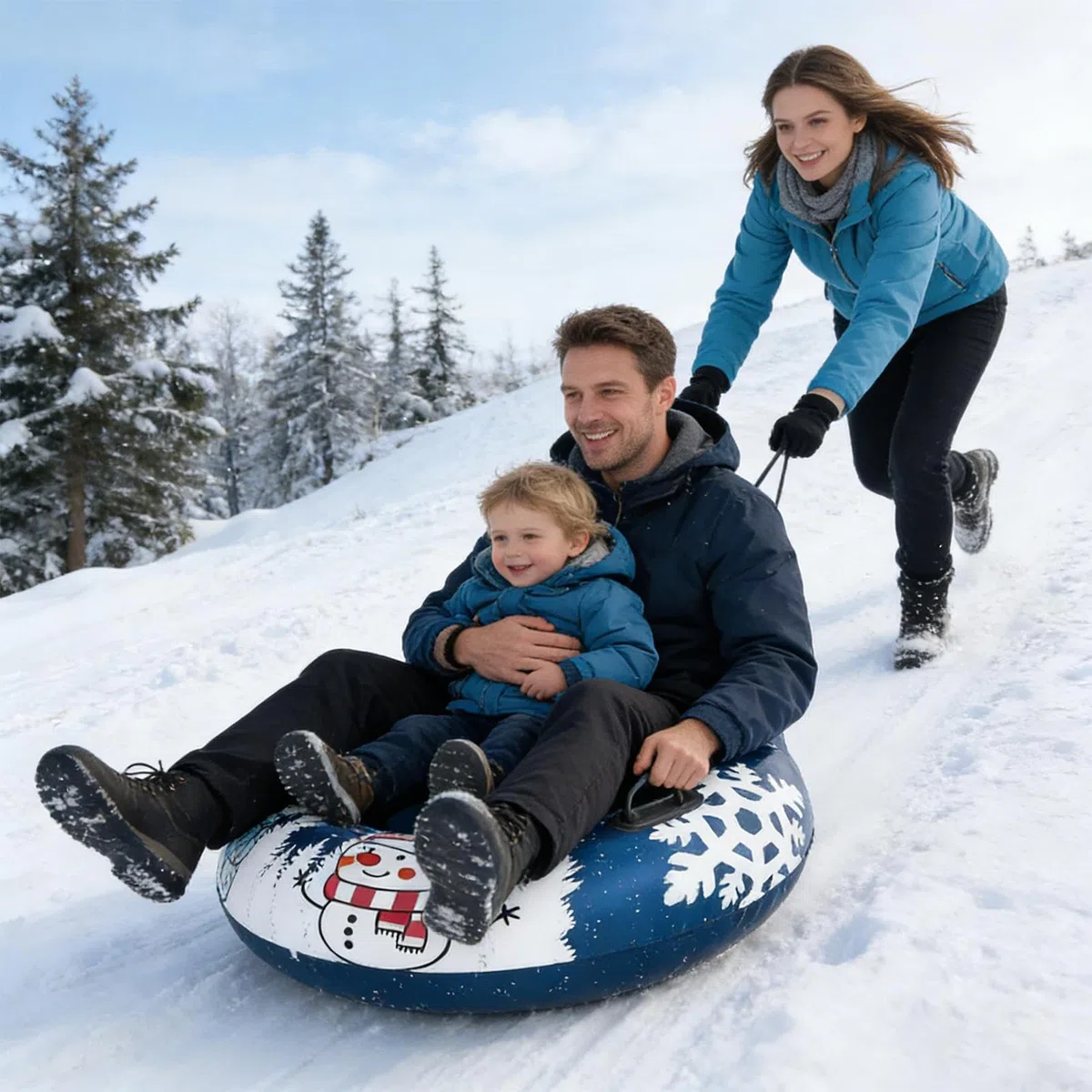 Tubo Da Neve Ad Alta Resistenza Cerchio Gonfiabile con Maniglie | Ciambella Da Slittino Antiusura Per Uso Esterno Su , Percorso Pedonale, Piscina, Riunione, Festa, Spiaggia E Sport
