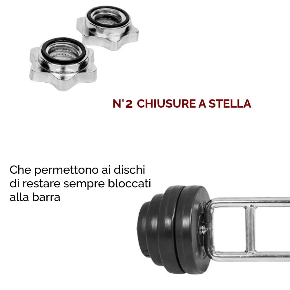 FFitness ASTA PER TRICIPITI 86 CM BILANCIERE CORTO MANUBRIO TRICEP CURL BAR 25 MM ALLENATORE TRICIPITI CON CHIUSURA