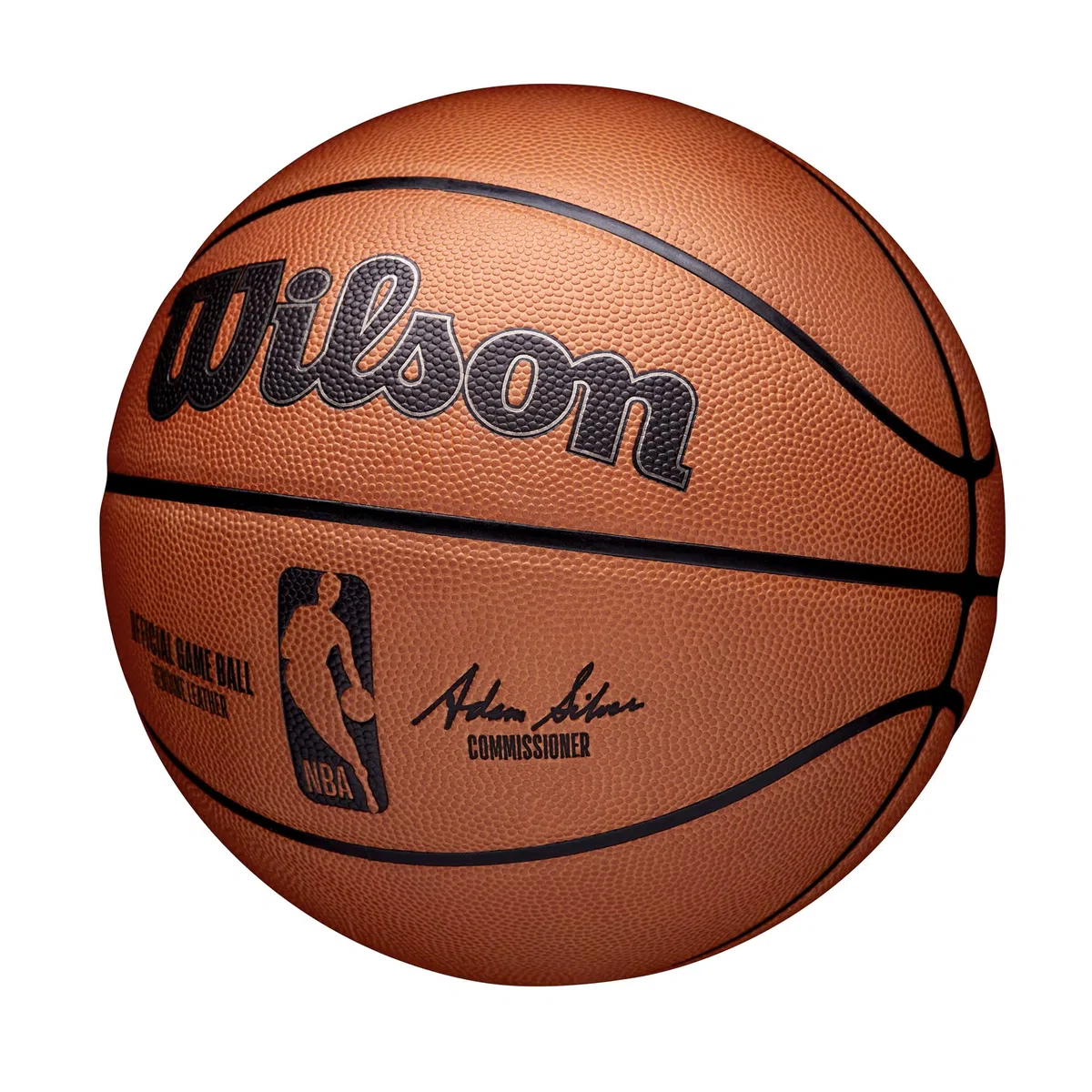 Wilson Pallone da Basket NBA OFFICIAL GAME BALL, Utilizzo Indoor, Pelle, Misura: 7, Marrone