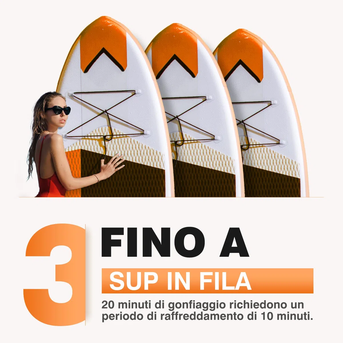 Pompa elettrica SUP 20 PSI - Pompa ad aria a doppio motore con arresto automatico, adattatore per auto da 12 V per tavole gonfiabili, kayak, barche - gonfiaggio silenzioso e veloce