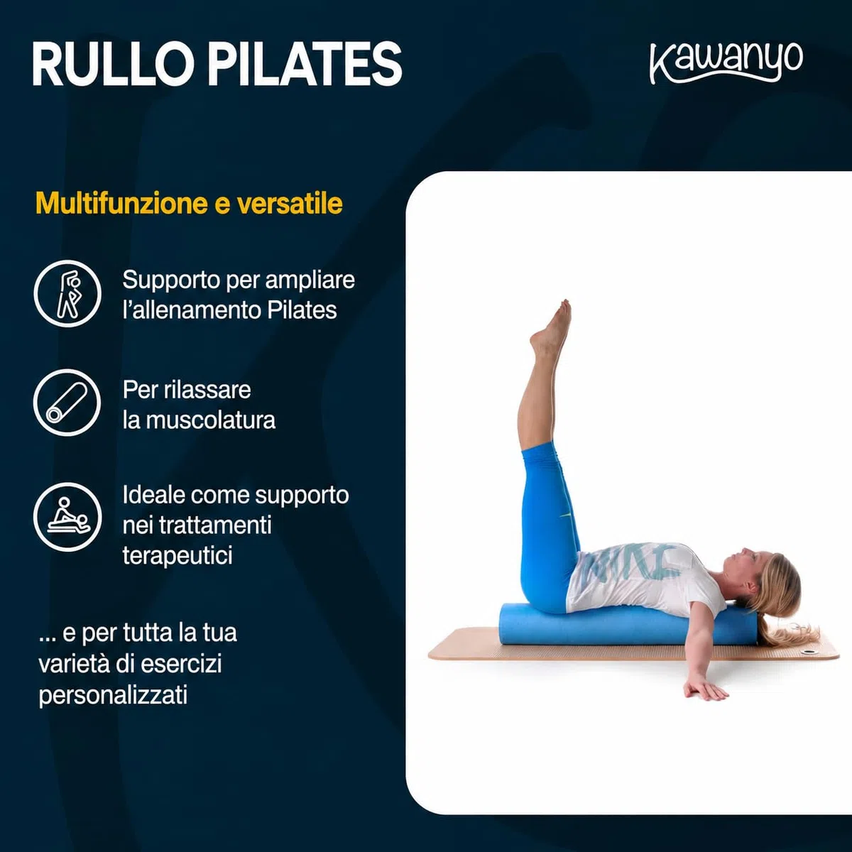 Rullo Massaggiante per Muscoli in Schiuma Foam Roller per Massaggio Muscolare, Fisioterapia, Yoga, Pilates e Fitness