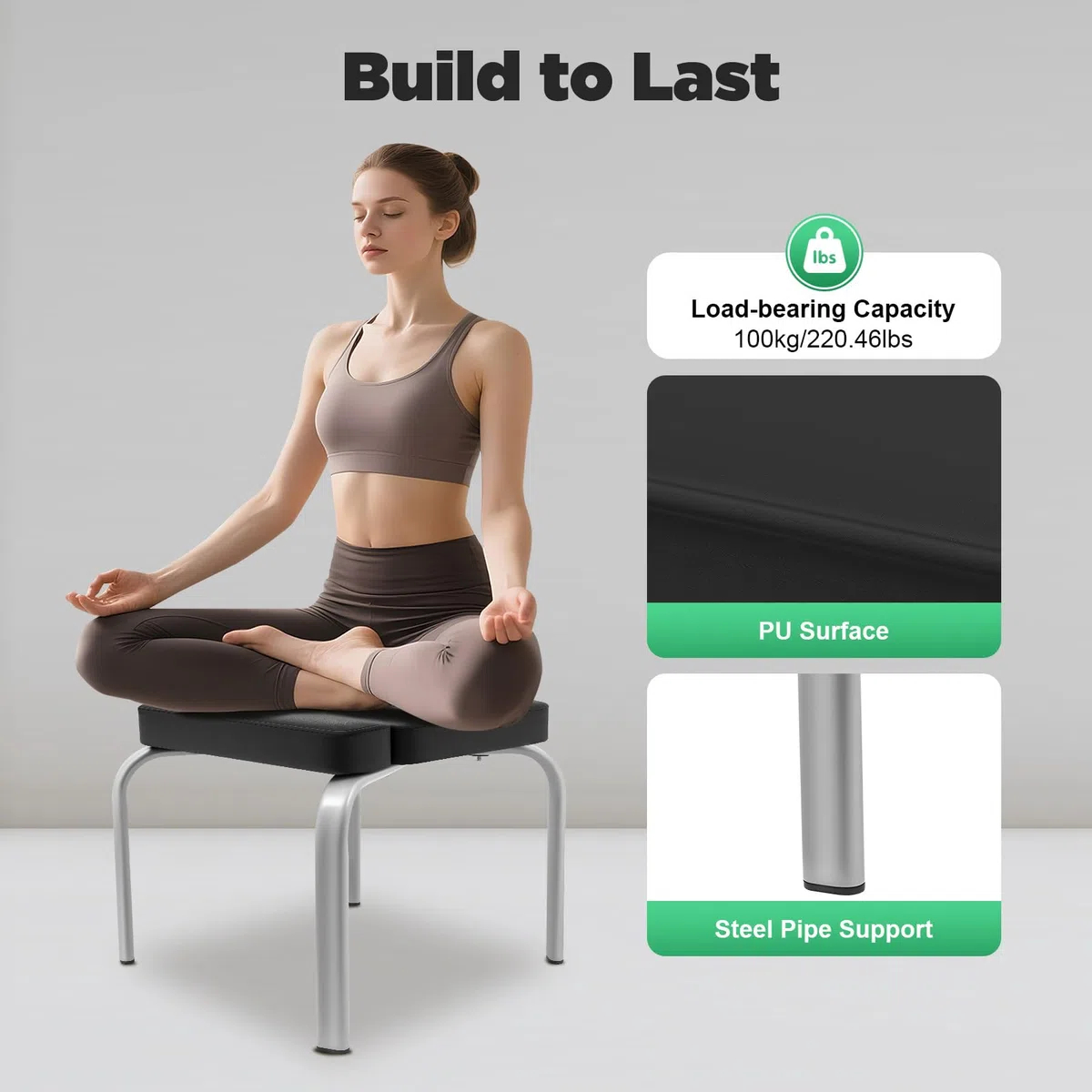 Sgabello da yoga, per yoga, per alleviare lo stress, migliorare il sonno, la digestione e l'allenamento della forza, ideale per l'allenamento a casa, fitness e palestra
