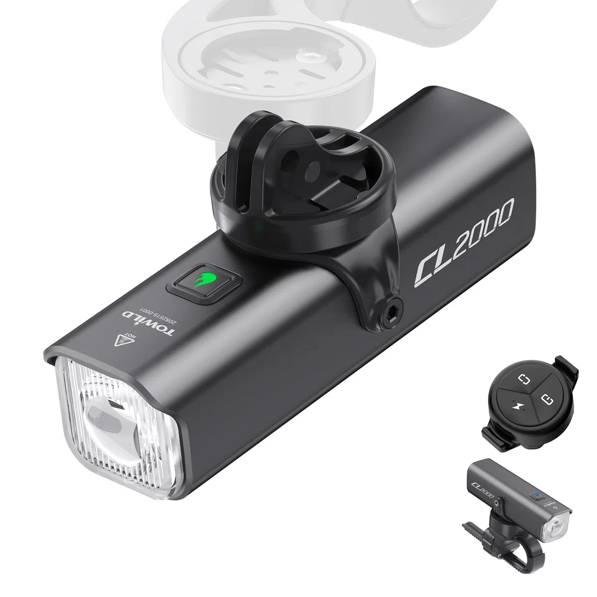 towild CL2000 Luci Bici 2000 Lumen Luce Bicicletta LED USB-C Ricaricabile da 5000mAh,Super Luminoso Antiabbagliante Luce per Bici Strada e Montagna, Impermeabili IPX6 Fanalini Anteriori Bici