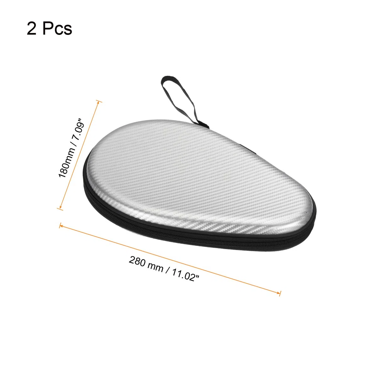 PATIKIL Tavolo Tennis Racchetta Custodia, 2pz Ping Pong Paddle Custodia Dura Copertura Contenitore Borsa Zucca Forma per Sport Accessori, Testurizzato Argento