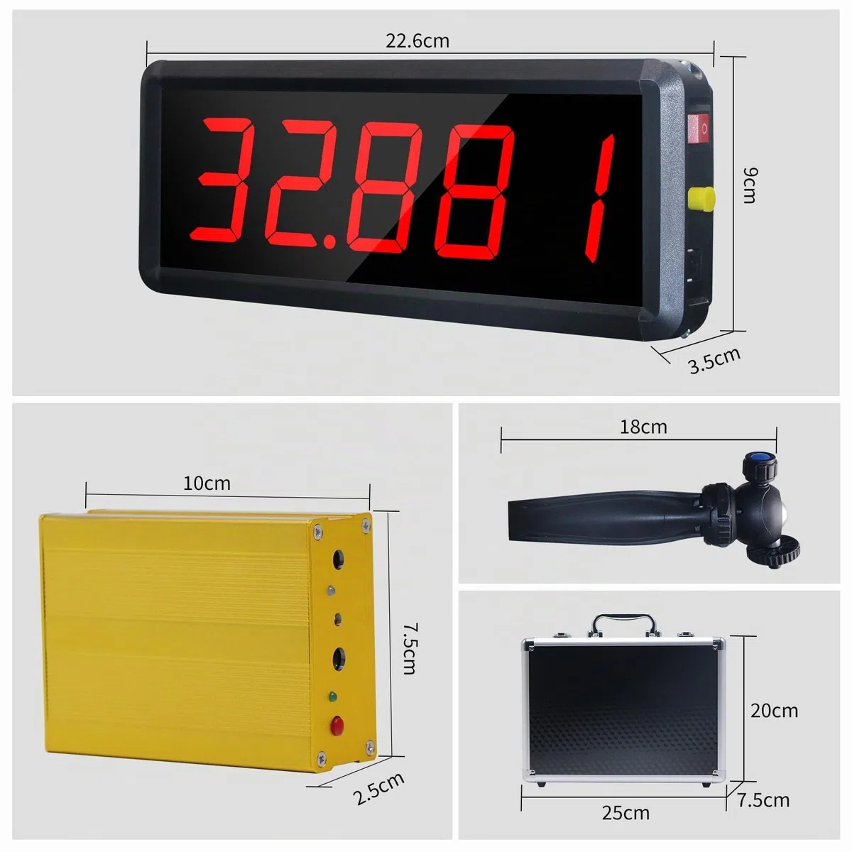 Timer Laser Wireless per Sprint, Timer Laser per Pista 40 60 Yard Dash, Race Clock Cronometro Elettronico Bici da Corsa Allenamento di Velocità Pattinaggio Pista Field Time Moto