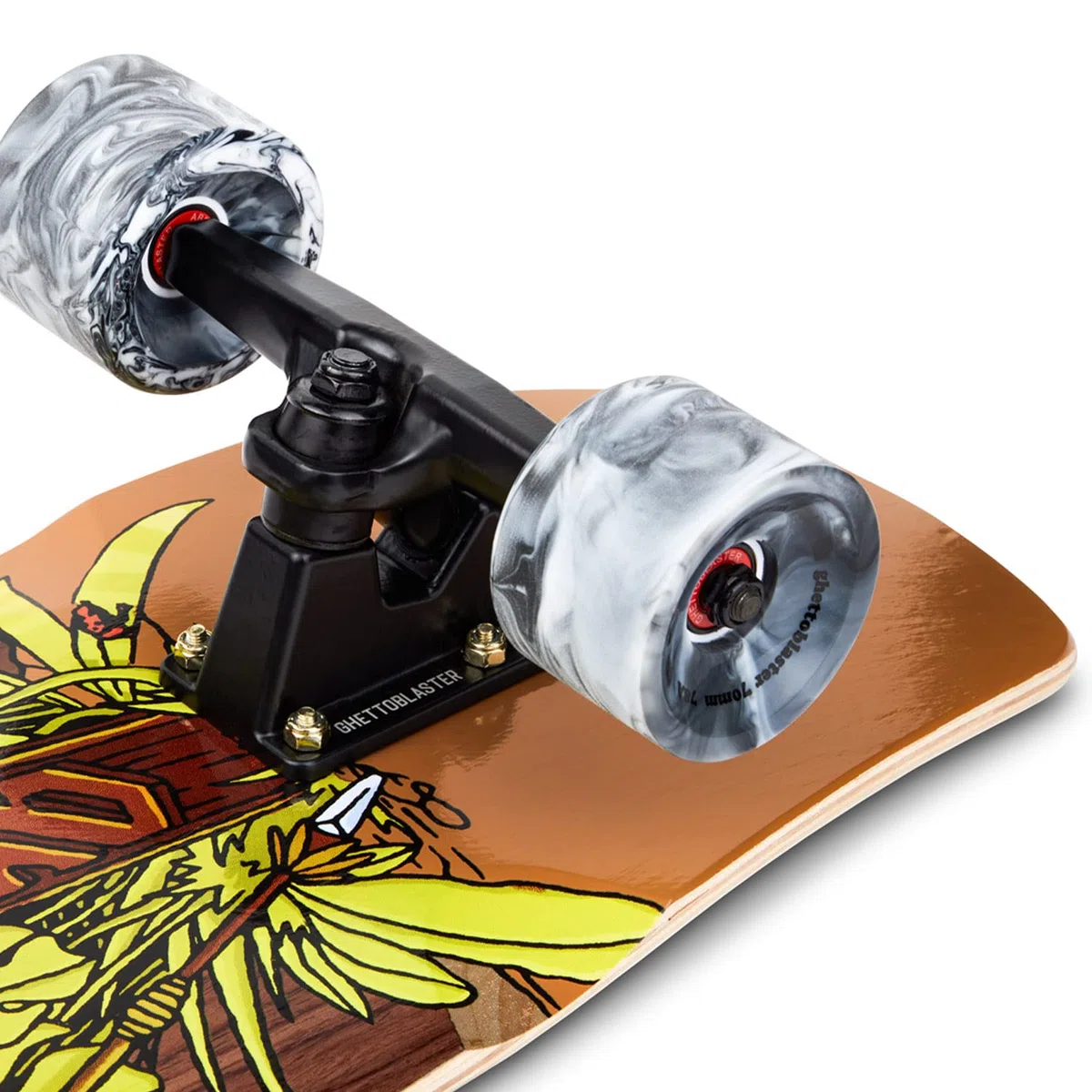 Surfskate Skateboard Carver Ghettoblaster - Cuscinetti Veloci a Sfera ABEC 11 - Tavola in Acero Canadese e Teak a 7 strati - Ideale per Pumping - Principianti Bambini e Adulti