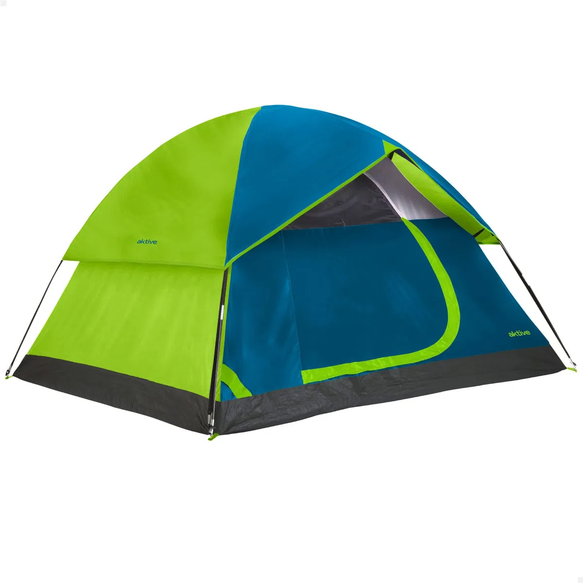 Aktive 52999 - Tenda igloo 4 uomini a doppio tetto | Dimensioni 240x210x130cm | Doppio tetto antipioggia, doppia porta con cerniera e zanzariera superiore | Tenda da campeggio