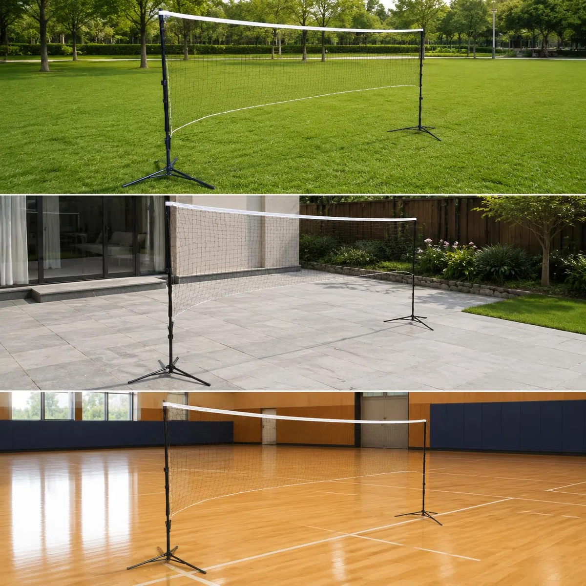 Amagogo Rete da Badminton Portatile Pieghevole in Lega di Alluminio Leggera E Stabile con Assemblaggio Veloce Adatta per Feste Eventi Sportivi Tempo Libero Ovunque