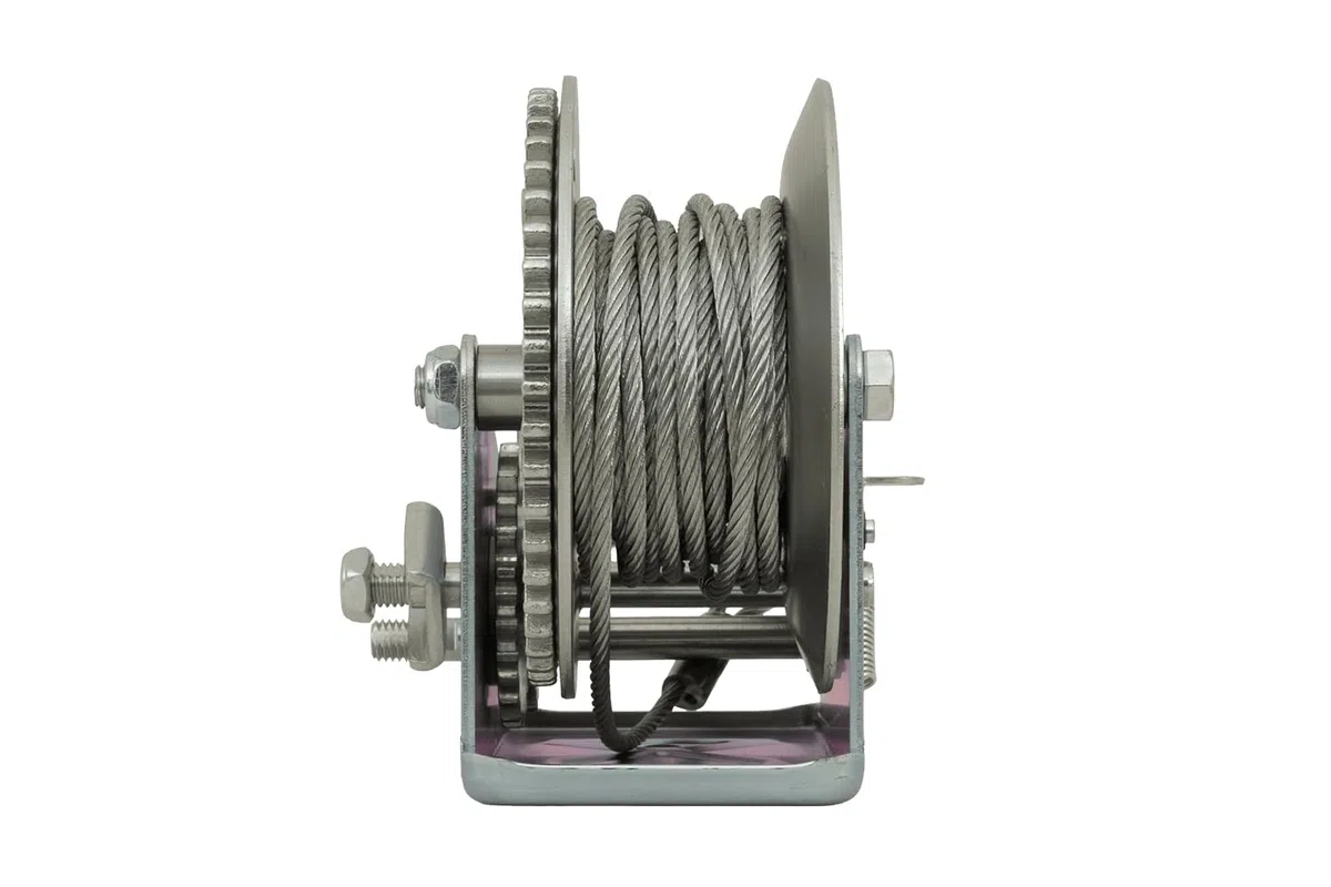 Knott Argano Manuale a Fune da 900 kg per Rimorchio, Verricello con Cavo d'Acciaio e Gancio per Carico Barche, Quad e Attrezzature, Modello 6X0017.008