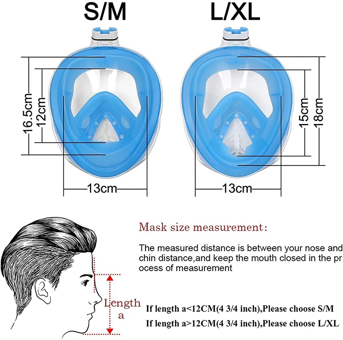 MRKU Occhiali da Sub Maschere da Sub Maschere da Sub Maschere da Snorkeling antiappannamento integrali Attrezzatura per Lo Snorkeling Attrezzatura Professionale per Lo Snorkeling per Adulti e Bambini
