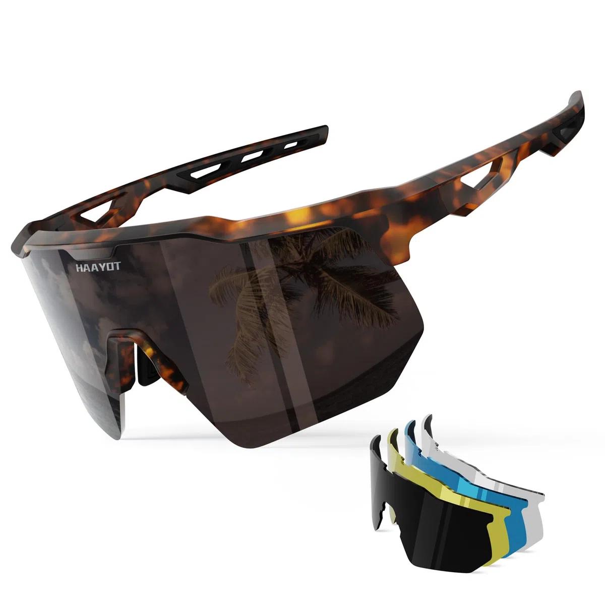 HAAYOT Occhiali da sole uomo donna polarizzati occhiali da sole flessibili leggeri TR90 telaio protezione UV400 guida pesca golf viaggio