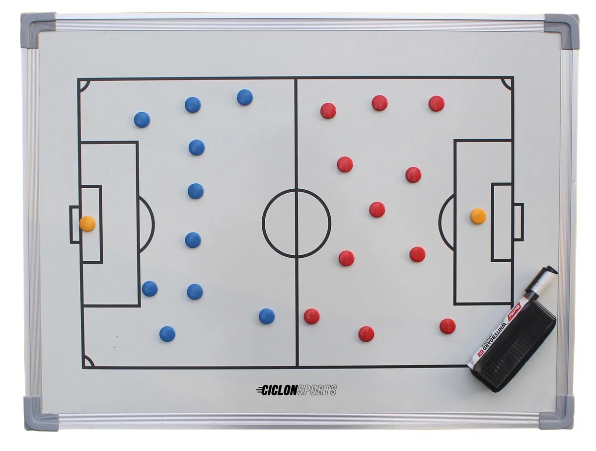 Tavola da tattica calcio | Lavagna magnetica da calcio 60 x 90 cm | Con borsa per il trasporto, magneti e accessori