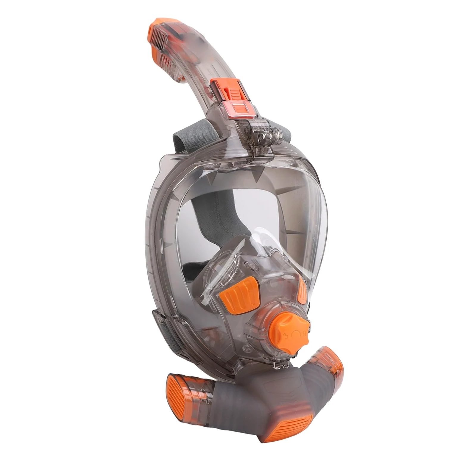 Occhialini da Snorkeling Integrali, Lenti Piatte Trasparenti Antiappannamento Vista Panoramica a 180 Gradi Maschera da Snorkeling con Tubo di Respirazione Pieghevole e Supporto per Fotocamera,