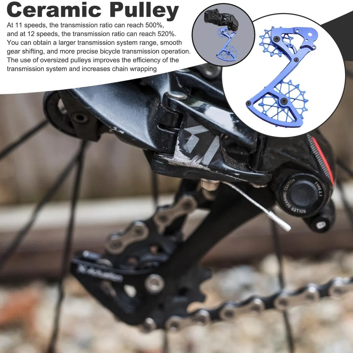 Deragliatore per Bici da Strada Rullo Guida Puleggia Deragliatore | Cambio Fluido per Mountain Bike Bici da Strada Parti di Ricambio per Bicicletta Componenti Attività Outdoor