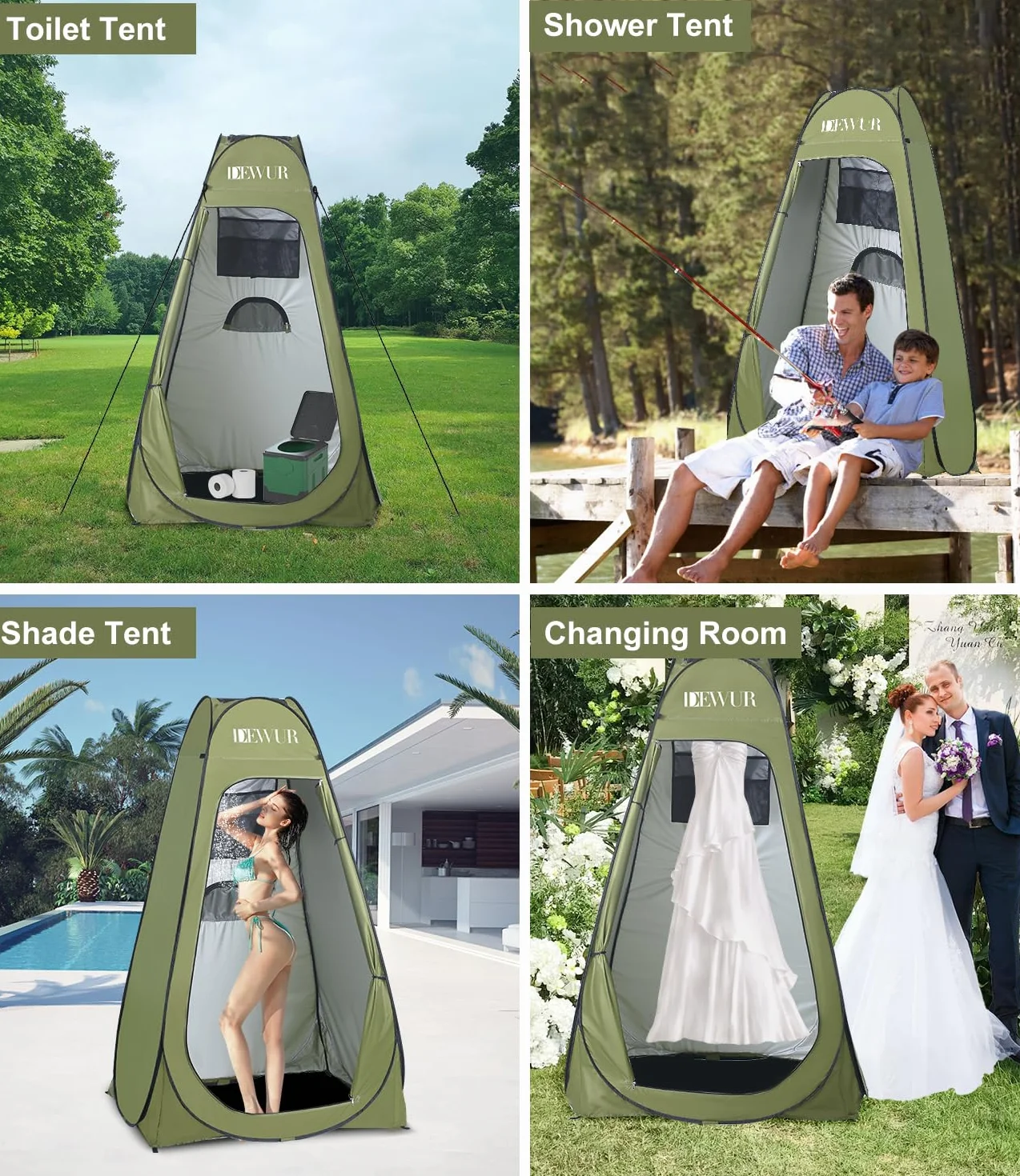 Dewur Tenda da bagno Campeggio con protezione UV 50+, tenda da doccia pop-up, spogliatoio, privacy, tenda da bagno, spogliatoio, tenda mobile per esterni