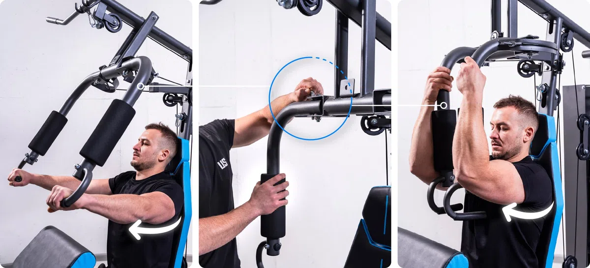 THUNDER Stazione di Forza Multifunzionale per Home Gym – Fitness Station con Sistema a Cavo e Allenamento per il Muscolo