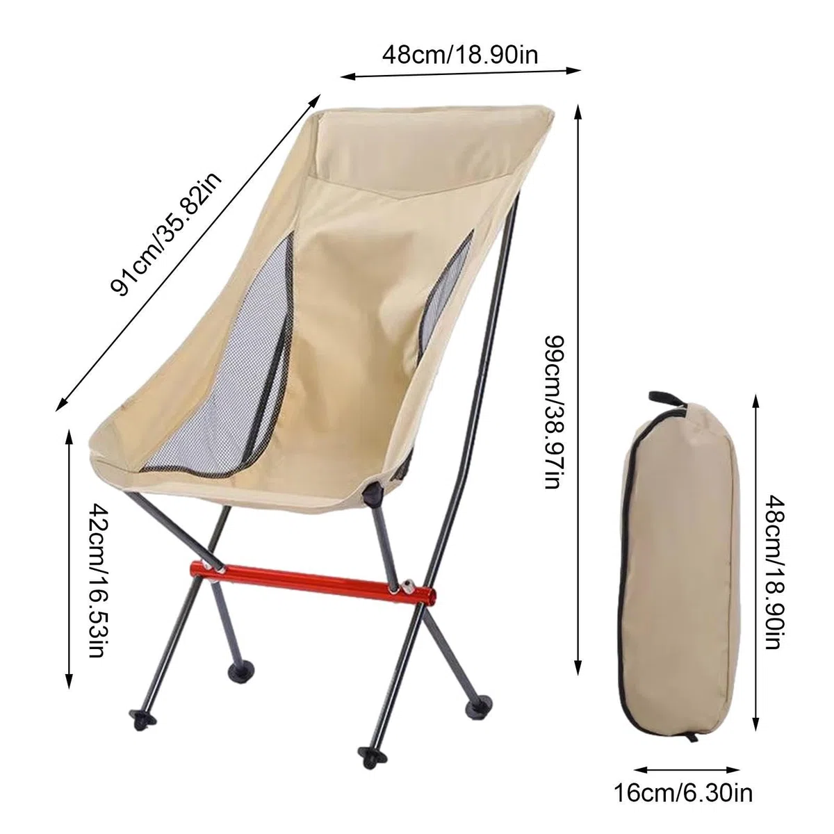 Sedia da Campeggio Portatile Sedia Pieghevole E Portatile | Seggiolino Compatto da Trekking per Campeggio Trekking Spiaggia Pesca Picnic Giardino Terrazzo