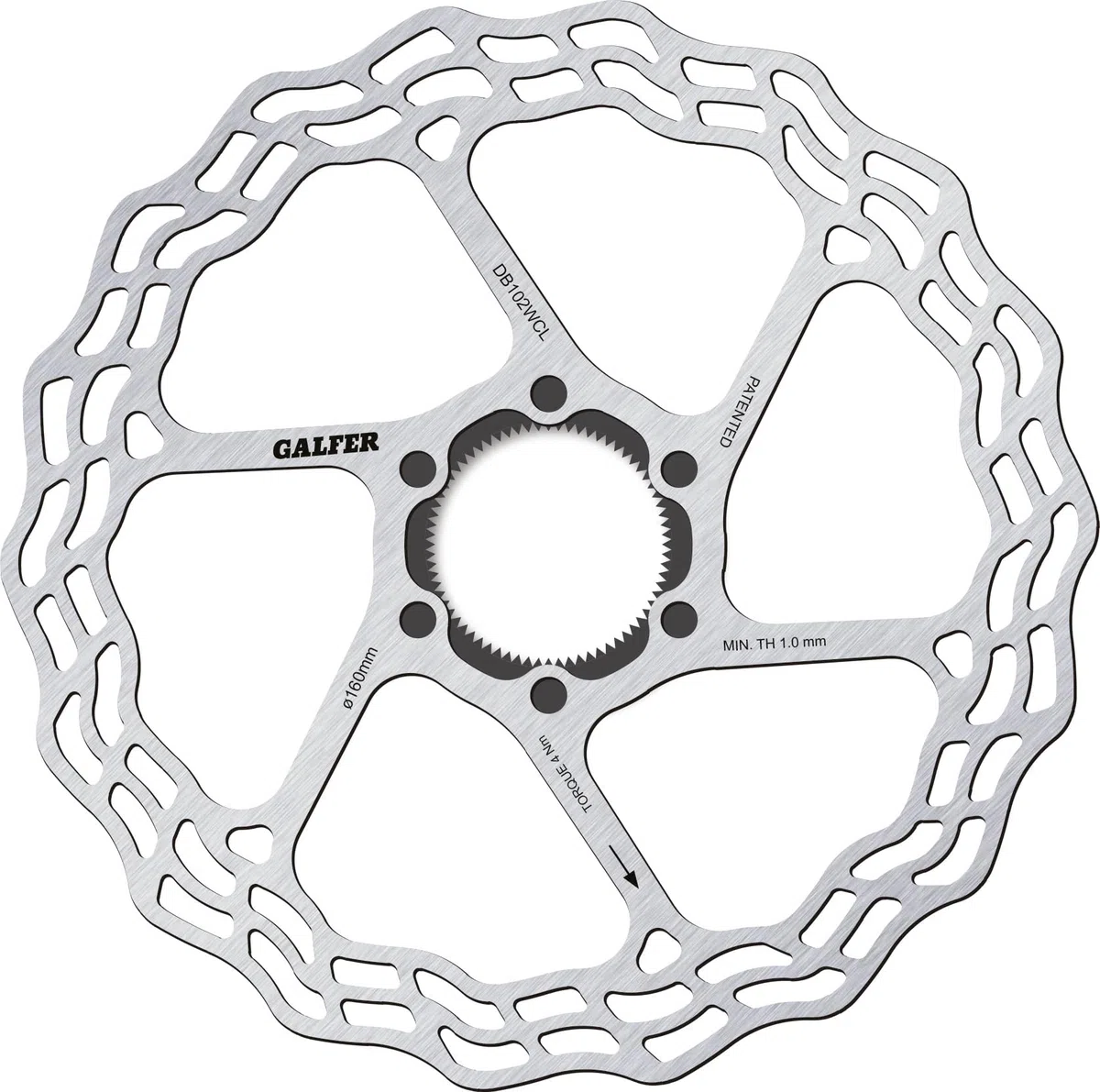 DISCO FRENO GALFER ROAD DISC WAVE CENTER-LOCK SYSTEM Ø160X1.8MM