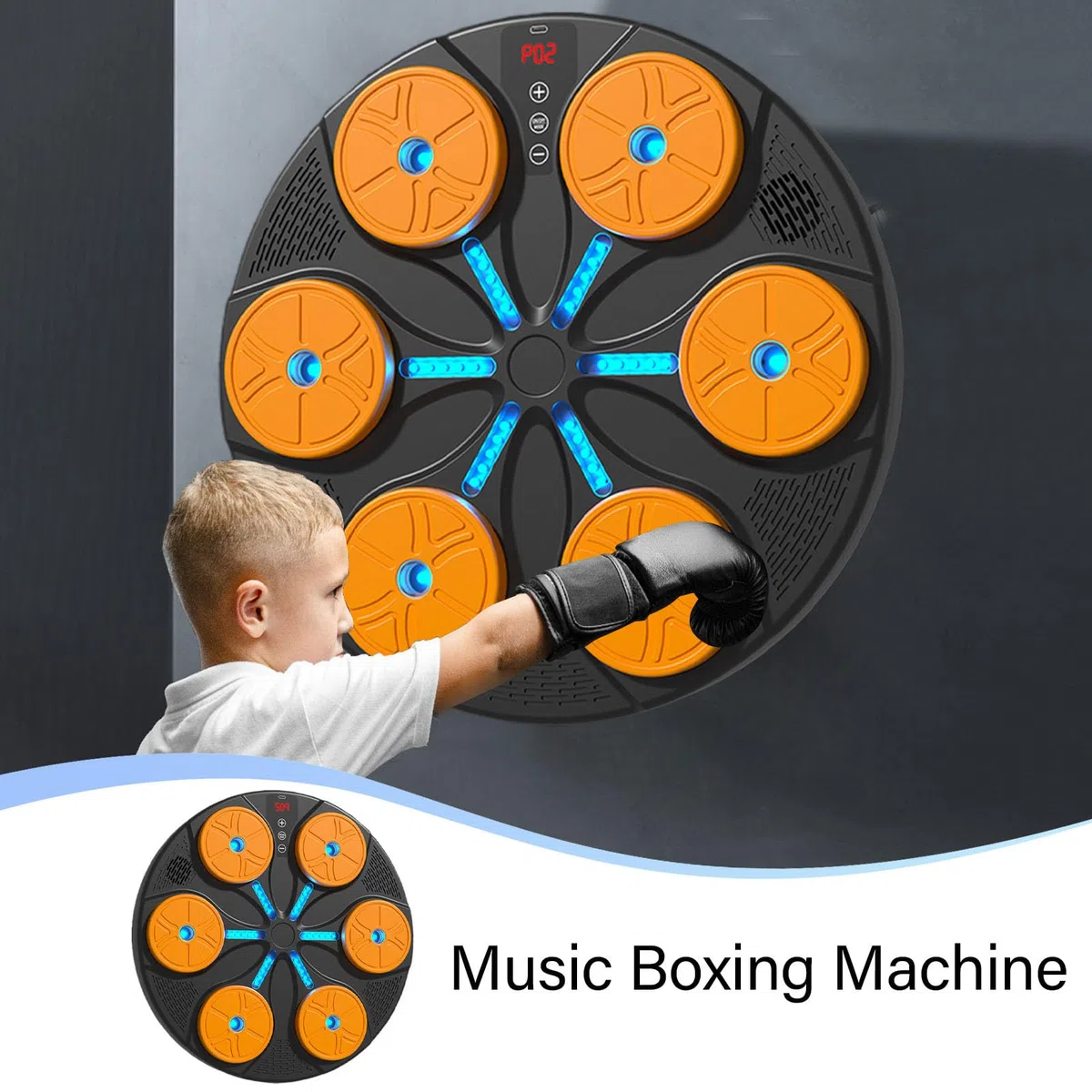 Macchina per Boxe Musicale Allenatore Con 8 Modalità Per Esercizio E | Con RGB Macchina per Allenamento Boxe e Musica Per Donne E Adulti Per Casa, Ufficio, Palestra E Fitness