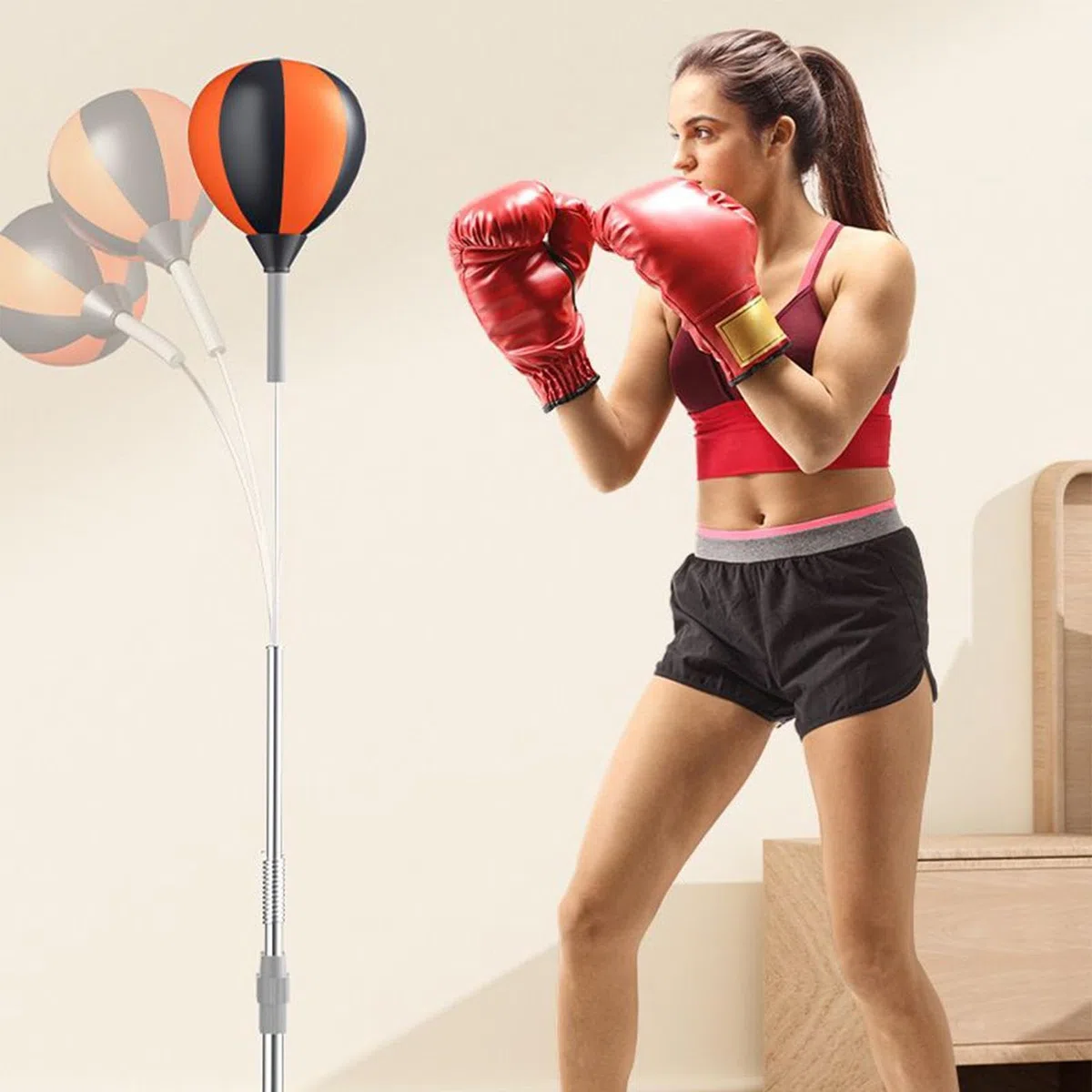Allenatore Di Velocità Per Boxe Altezza Regolabile E Robusto | Sacco Da Boxe Con Base Per Adolescenti Giovani Adulti Uomini Palestra Domestica Indoor Kickboxing Workout Fitness