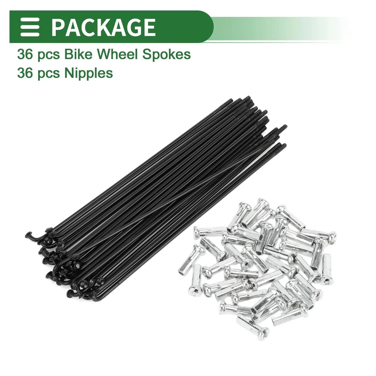 36 raggi in acciaio al carbonio, 14 G, colore nero, 125-209 mm, per riparazione ruote, ricambio con nippli per mountain bike e bici da strada (36 pezzi - 205 mm)