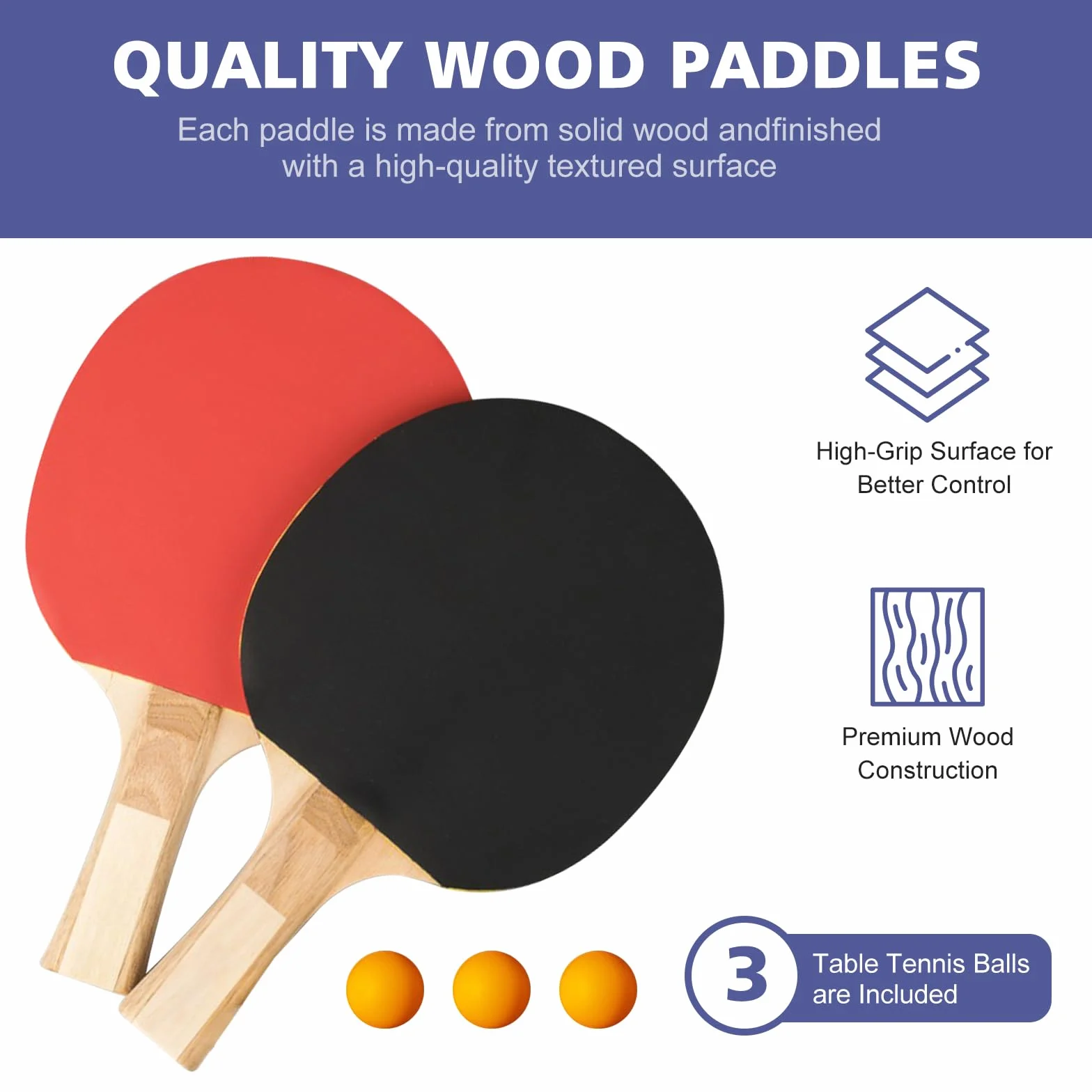 Tavolo da Ping Pong Pieghevole in MDF, Interno ed Esterno, Nero, 137.2 cm