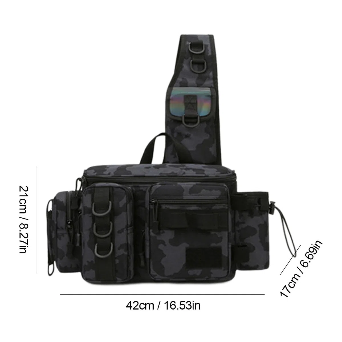 Générique Sling Bag Esca Gear Tackle Storage Rod Holder - Borsa a tracolla | resistente all'acqua per campeggio all'aperto, escursionismo, , Grande, H, riferimento alla descrizione