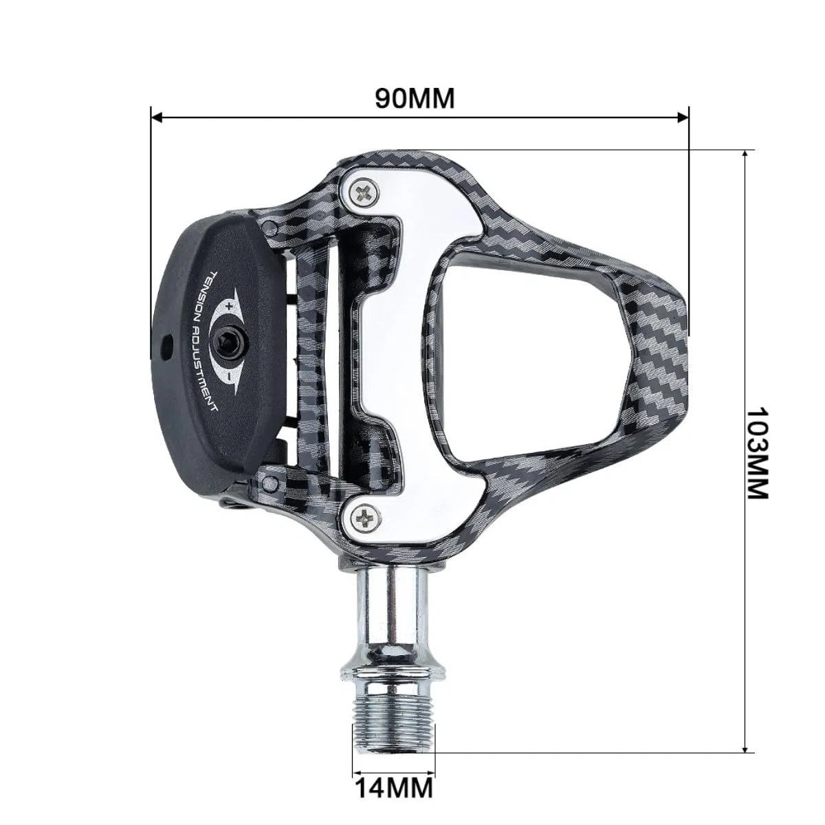 Pedali per Bicicletta in Fibra di Carbonio - Compatibili con KEO Grip per Bici da Strada - Tacchetti per Ciclismo