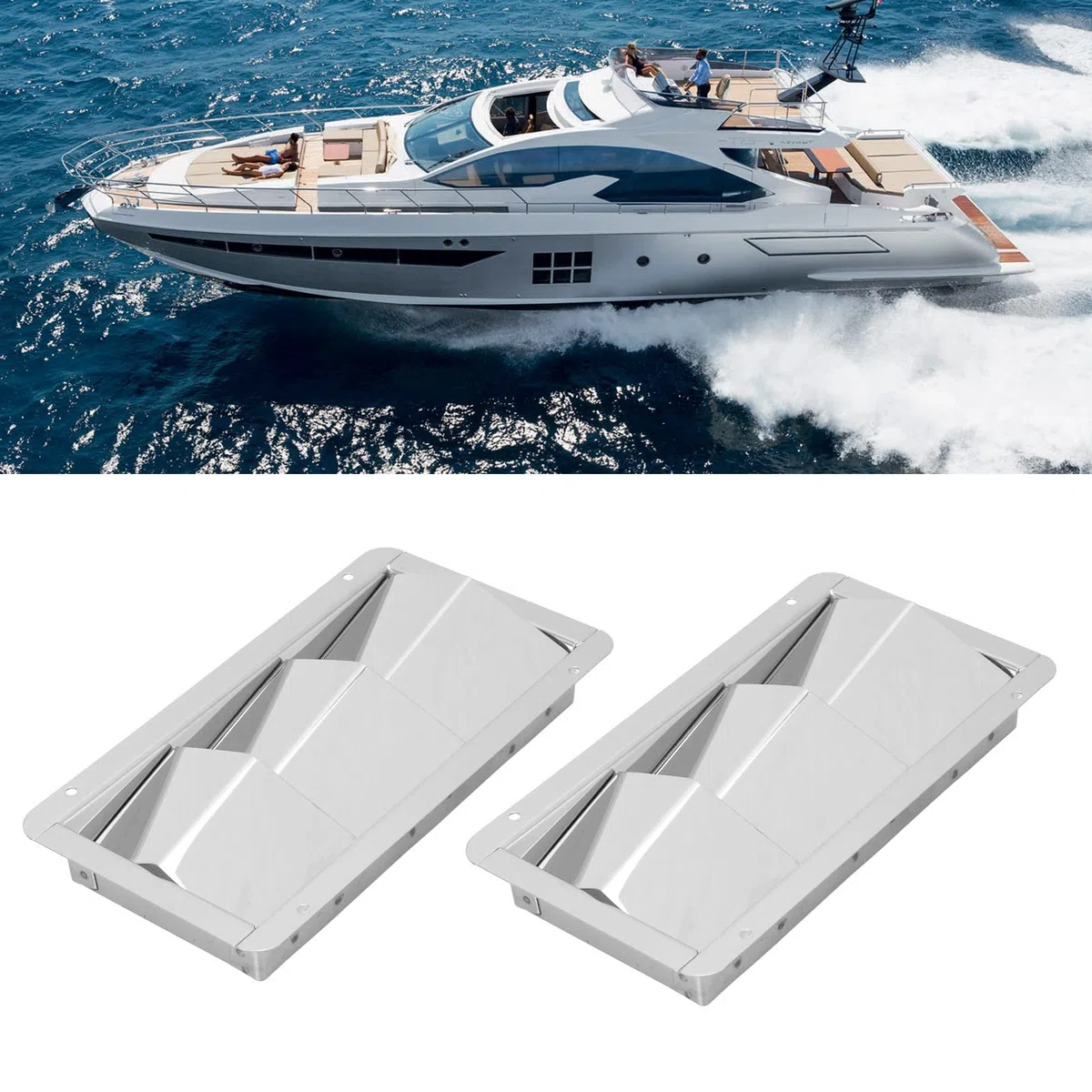 1 Paio 210x110mm Marine Air Vent Cover 3 Slot Rettangolo Feritoia Acciaio Inossidabile 304 Griglia di Ventilazione Dell'Aria Per Barche Otturatore di Sfiato Universale Per Barche