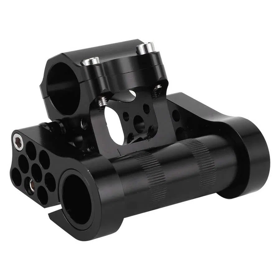 Attacco Manubrio MTB Lega di Alluminio ad Alluminio ad Alta Resistenza in Bicicletta CNC 25. Doppio Gambo della Bici Pieghevole Regolabile da 4 mm Attacco Manubrio
