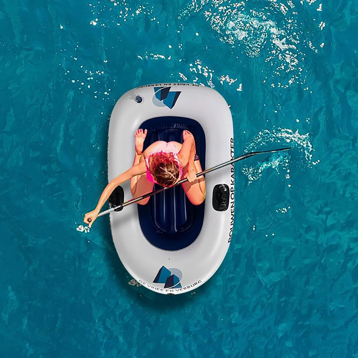 Barca gonfiabile - Zattera galleggiante per piscina, in PVC resistente, con remi e pompa, canotto portatile per avventure sul lago e sulla spiaggia, set kayak per pesca, campeggio, sport acquatici