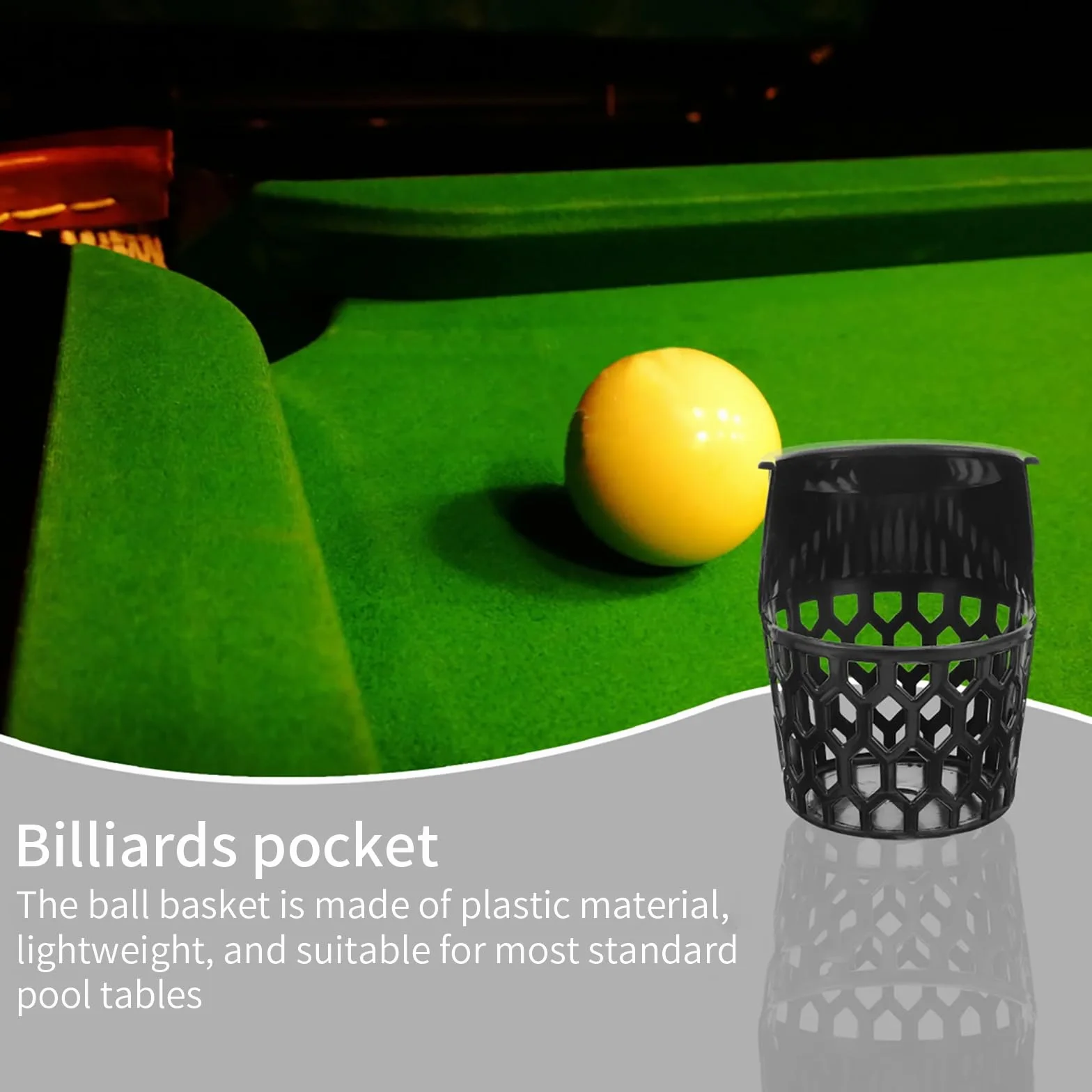Tasche per Biliardo, Cestini per Palle da Biliardo, Rete per Tavoli da Biliardo Resistente, Rete per Tavoli da Biliardo per La Maggior Parte dei Tavoli da Biliardo Standard-Nero(6 Pezzi)