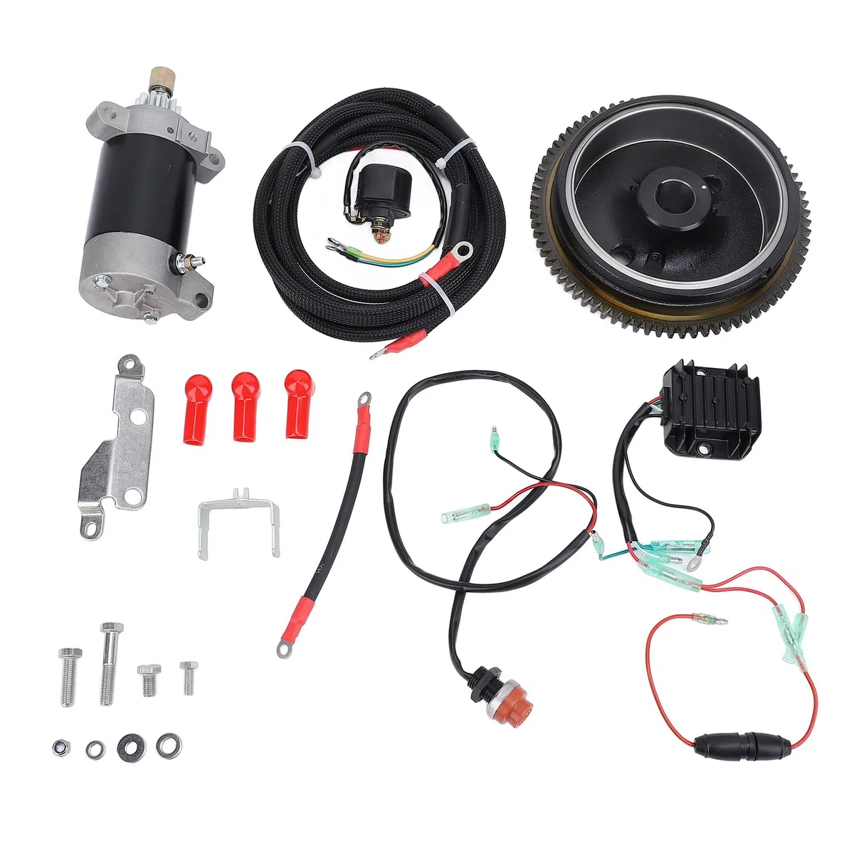 Kit di Avviamento per Motore Fuoribordo Sostituzione Durevole Dell'avviamento Elettrico per Motore Fuoribordo a 4 Tempi 20 per Appassionati di Alluminio, Ferro, Plastica, Gomma