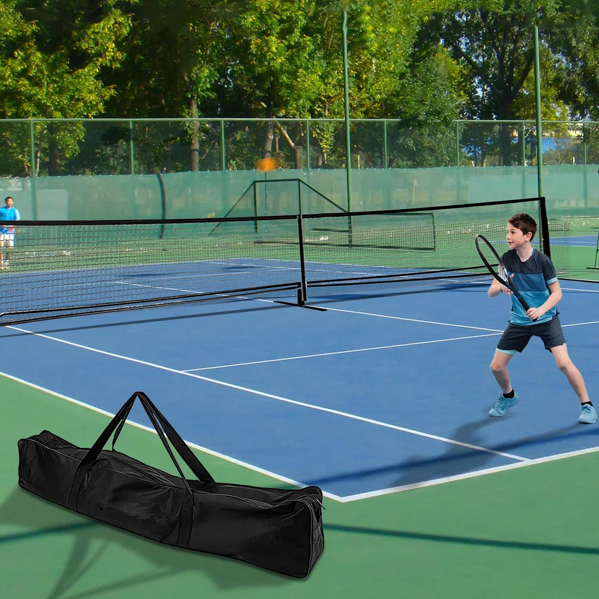 Tennis Net Outdoor – Rete da calcio da 9,5 kg con borsa per il trasporto 22 ft | rete da calcio rimovibile da tennis | rete portatile per il badminton