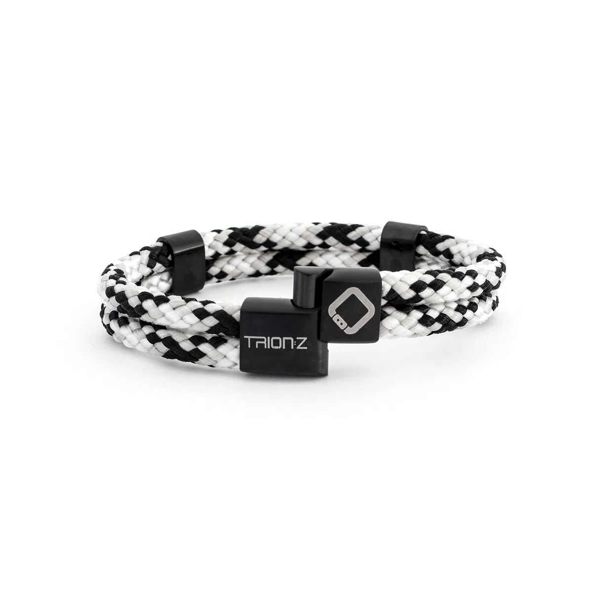 Trion:Z, Zen Loop Duo - Bracciale terapeutico magnetico con tecnologia Trion:Z e design alla moda Small Nero/Argento/Grigio