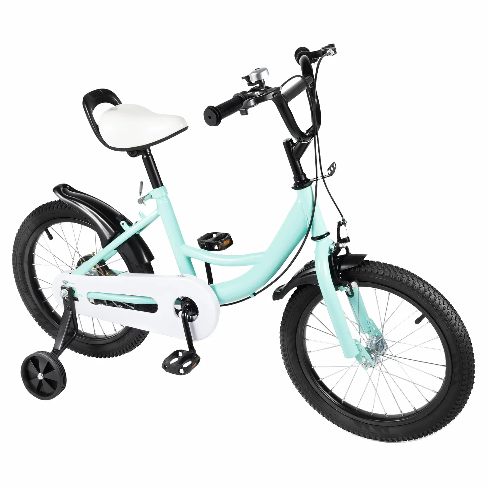 Bicicletta per bambini da 16 pollici, per bambini dai 5 agli 8 anni in su, con altezza corporea di 105 – 135 cm, regolabile in altezza, con ruote di supporto, bici da allenamento per sport e